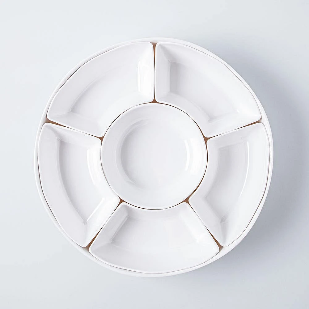 KSP Spin Melamine Turntable Tray - Set of 7 15" Dia. (White)
