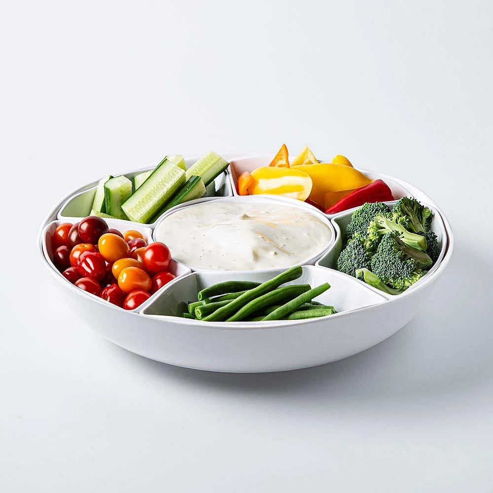 KSP Spin Melamine Turntable Tray - Set of 7 15" Dia. (White)