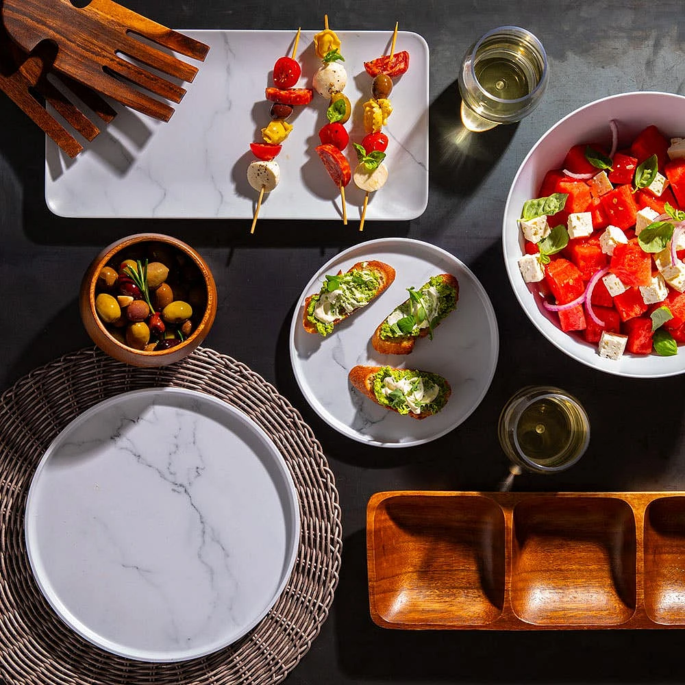 KSP Enzo Melamine Bowl 6" Dia. (Marble White)