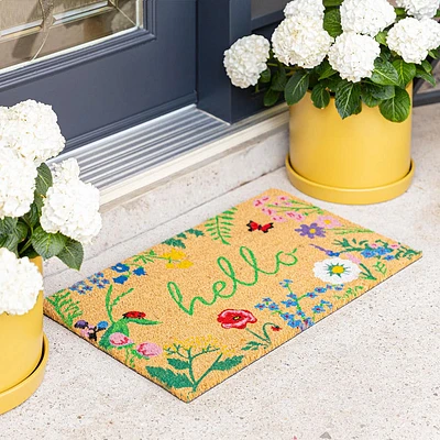 KSP Summer Coir 'Flowers' Coir Mat 45 x 75cm (Multi Colour)