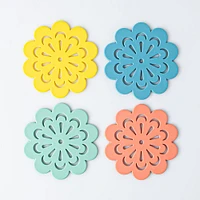 KSP Silicone Flower Silicone Coaster - S/4 10.5cm Dia. (Multi Colour)