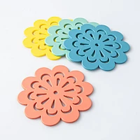 KSP Silicone Flower Silicone Coaster - S/4 10.5cm Dia. (Multi Colour)