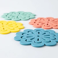 KSP Silicone Flower Silicone Coaster - S/4 10.5cm Dia. (Multi Colour)