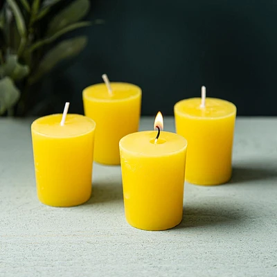 KSP Citron Citronella Votive Candle - Set of 4 (Yellow)