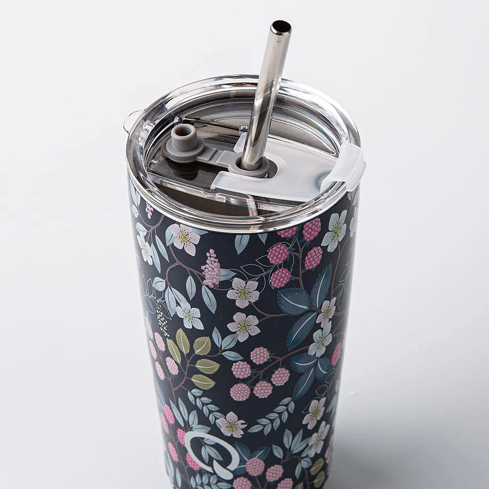 KSP Quench 'Flowers' Double Wall Tumbler with Straw 20oz.