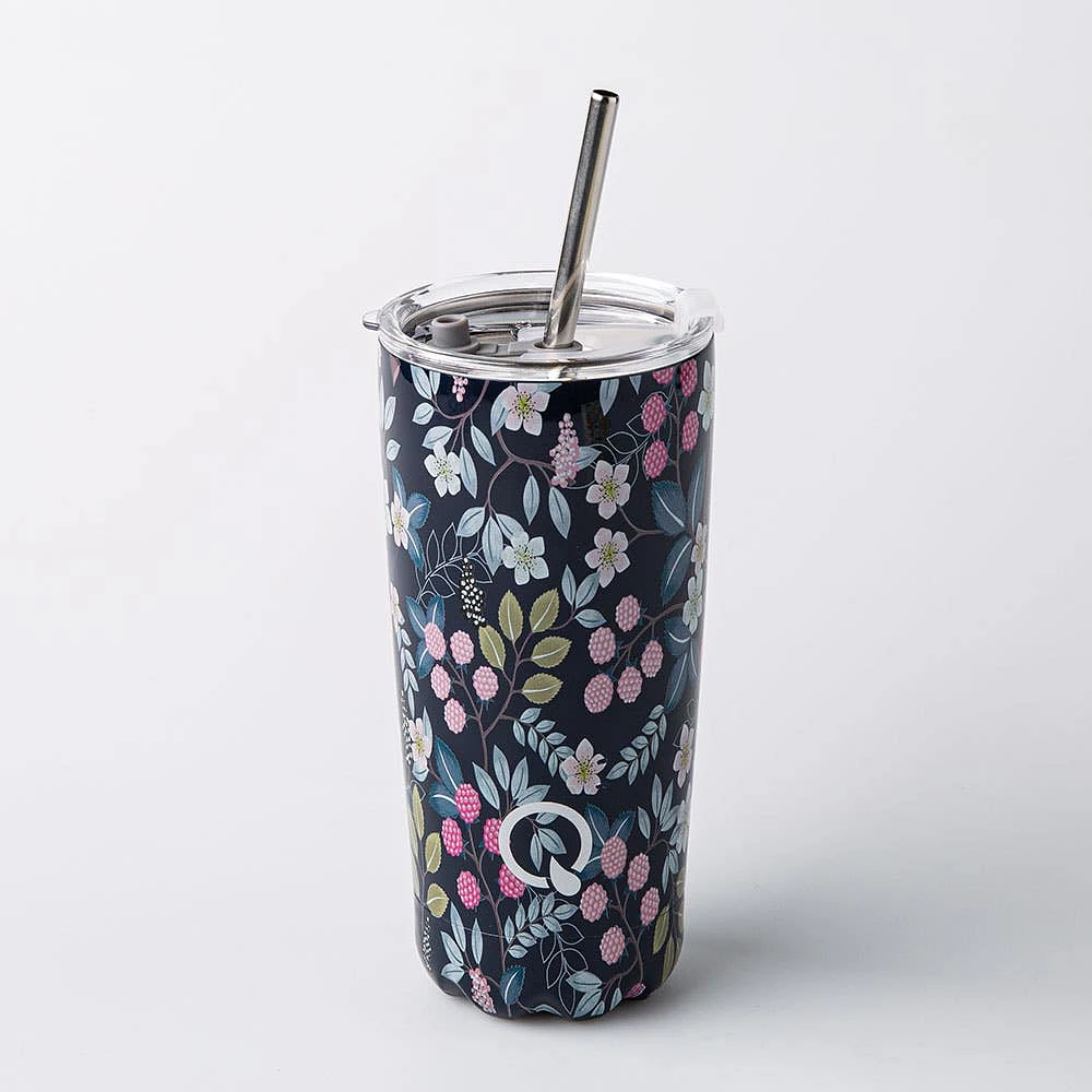 KSP Quench 'Flowers' Double Wall Tumbler with Straw 20oz.