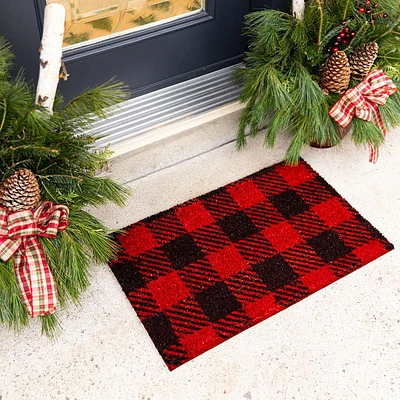 Harman Christmas 'Buffalo Check' Coir Doormat (Multi Colour)