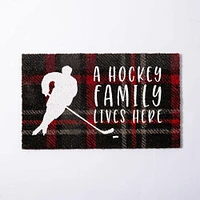 Harman Christmas 'Hockey Family' Coir Doormat (Multi Colour)