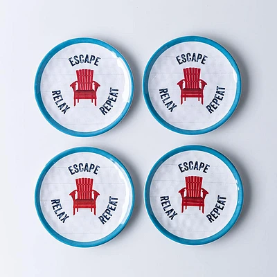 KSP Nibble 'Cottage' Melamine Tidbit Plate - Set of 4