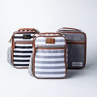 Fit & Fresh Thayer 'Linen Stripe' Thermal Lunch Bag (Grey/White)