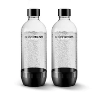 Sodastream Classic Plastic Soda Bottle - Set of 2 (Clear/Black)