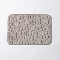 Harman Embossed Stone Memory Foam Bathmat - Grey (17x24")