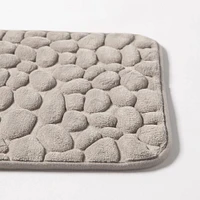 Harman Embossed Stone Memory Foam Bathmat - Grey (17x24")