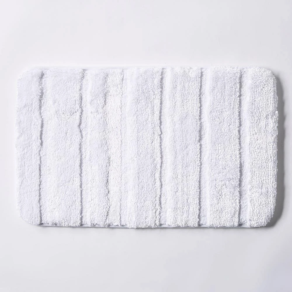 Harman Luxe Ribbed Memory Foam Bathmat - White (20x32")