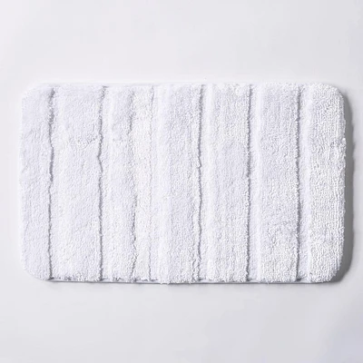 Harman Luxe Ribbed Memory Foam Bathmat - White (20x32")