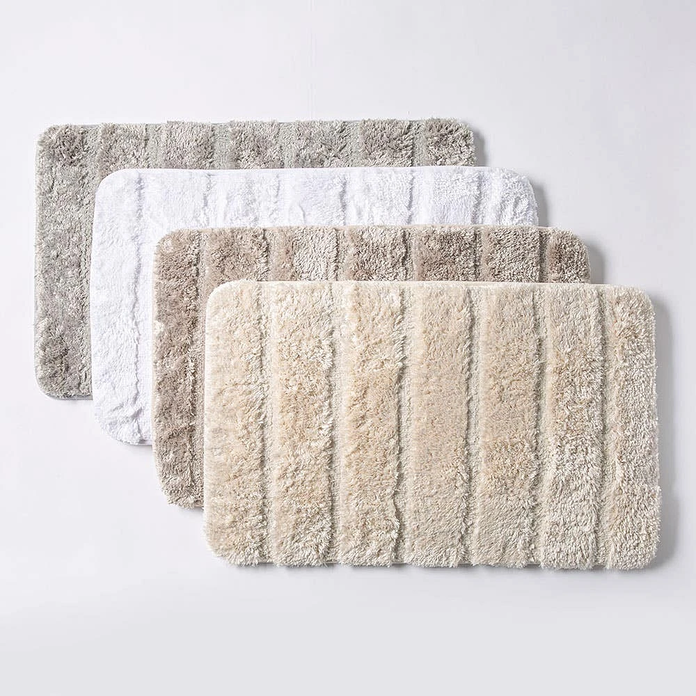 Harman Luxe Ribbed Memory Foam Bathmat - White (20x32")
