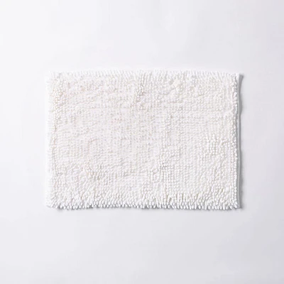 Harman Luxe Chenille Memory Foam Bathmat - White (17x24")