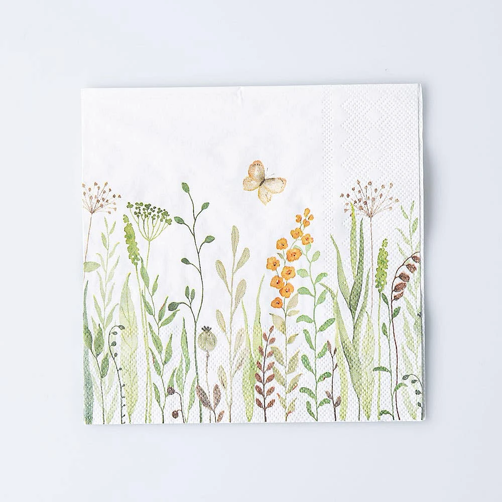 Harman 3-Ply 'Flower Border' Paper Napkin - Set of 20
