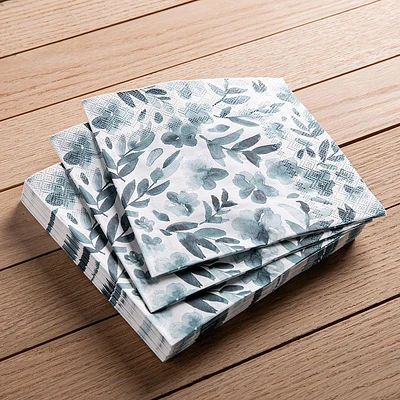 Harman 3-Ply 'Blue Floral' Paper Napkin - Set of 20