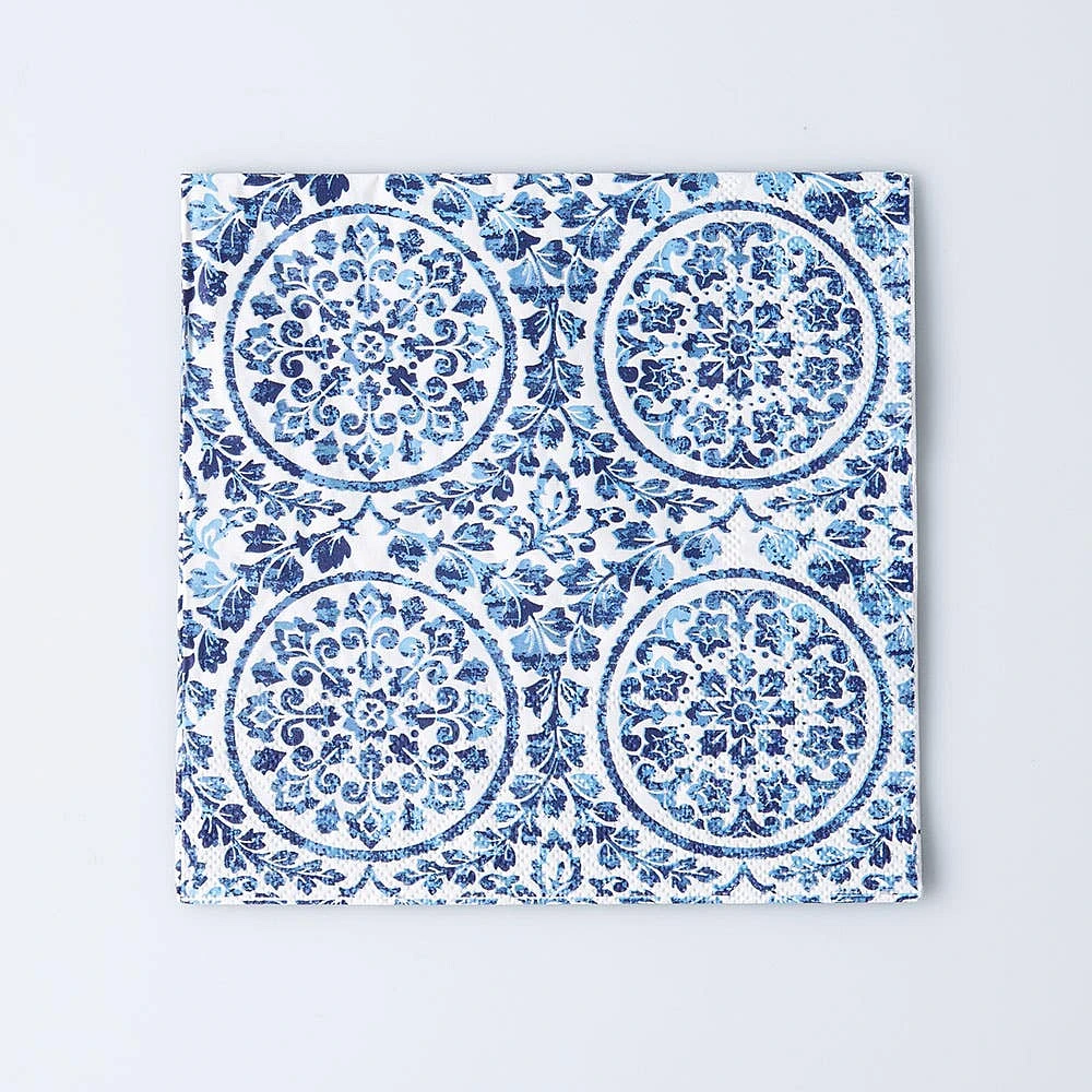 Harman 3-Ply 'Medallion' Paper Napkin - Set of 20 (Blue)