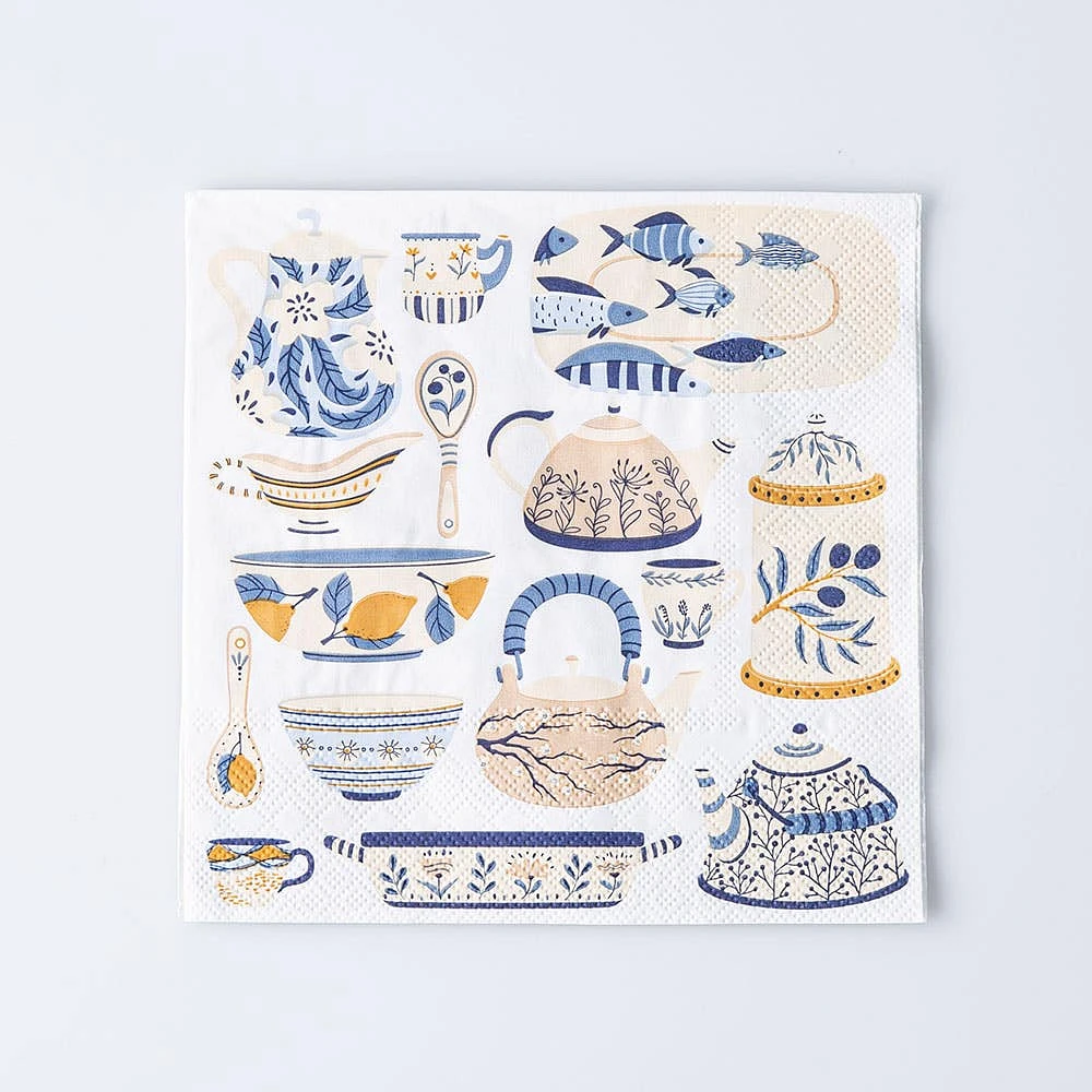 Harman 3-Ply 'Ceramic Pottery' Paper Napkin - Set of 20