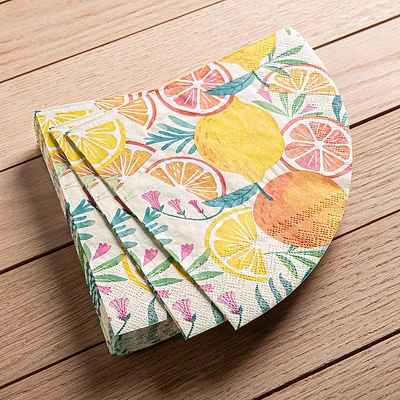 Harman 3-Ply 'Citrus' Wedge Shaped Paper Napkin - Set of 20
