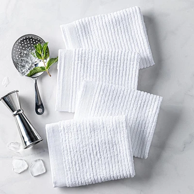 Harman Goods & Textiles Bar Mop Dish Cloth - Set of 4 (White)