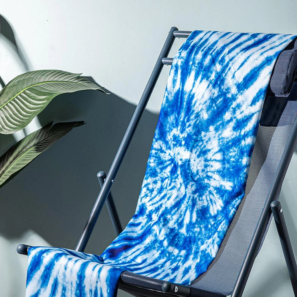 Waci Fast Drying 'Tie Dye' Microfiber Beach Towel (Blue/White)