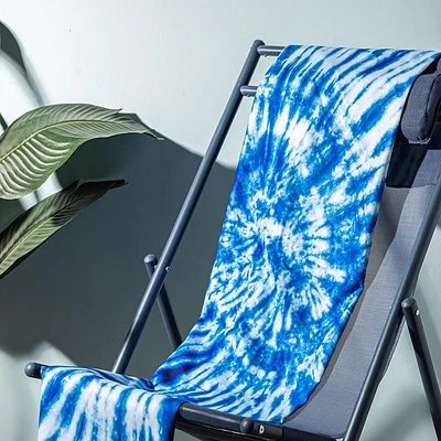 Waci Fast Drying 'Tie Dye' Microfiber Beach Towel (Blue/White)