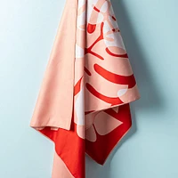 Waci Fast Drying 'Elephant Ears' Microfiber Beach Towel (Red/Beige)