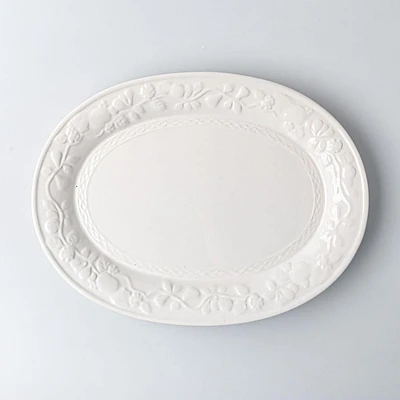 Gibson Home Fruitful Durastone Serving Platter 19" Oval (White)