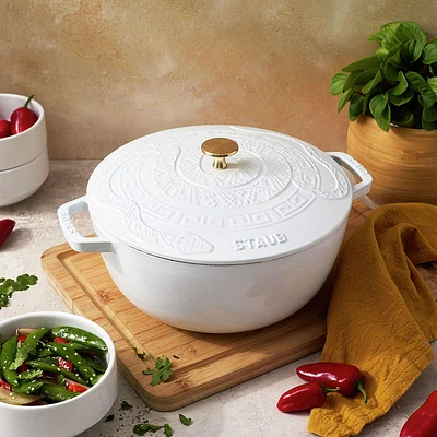 Staub France 'Year of The Snake' Cast Iron Rice Cocotte (White)