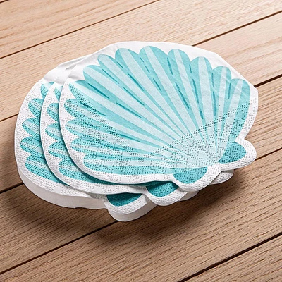 Harman 3-Ply 'Seashell' Shaped Paper Napkin - Set of 20 (Aqua)