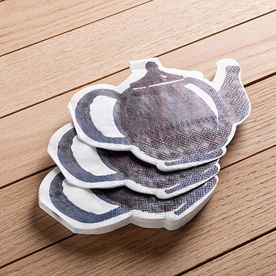 Harman 3-Ply 'Teapot' Shaped Paper Napkin - Set of 20 (Black)