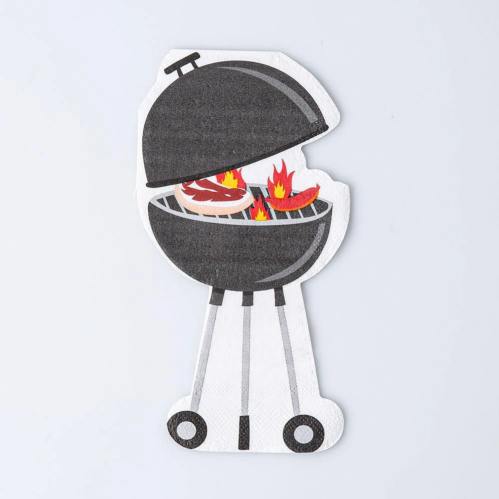 Harman 3-Ply 'BBQ   Grill' Shaped Paper Napkin - Set of 20 (Black)