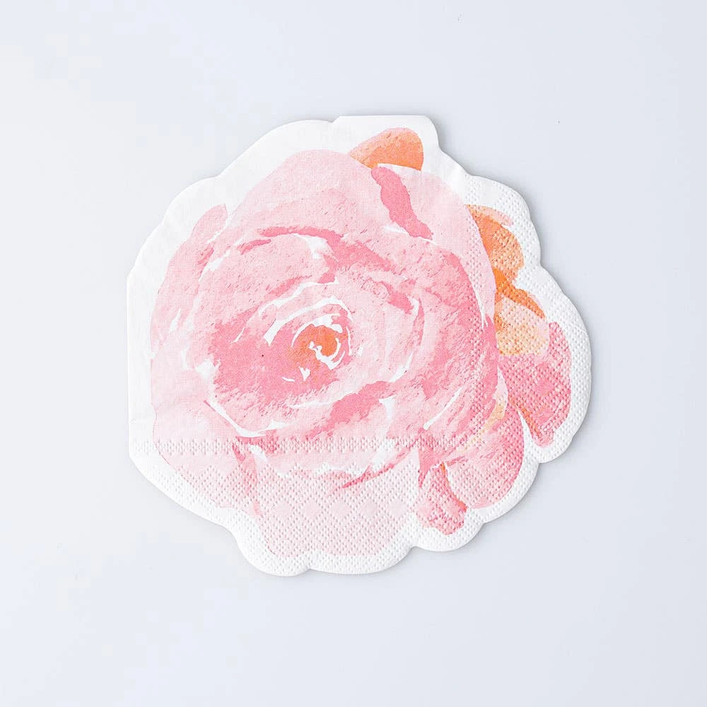 Harman 3-Ply 'Peony' Paper Napkin Shaped - Set of 20 (Pink)