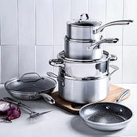 Granitestone Diamond Silver Non-Stick Cookware Combo Set/10