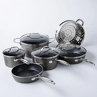 Granitestone Diamond Hammered Non-Stick Cookware Set of 10 (Charcoal)
