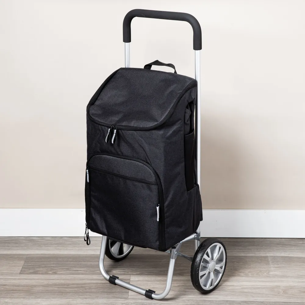 KSP Urban 'Solid' Aluminum Shopping Trolley (Black)