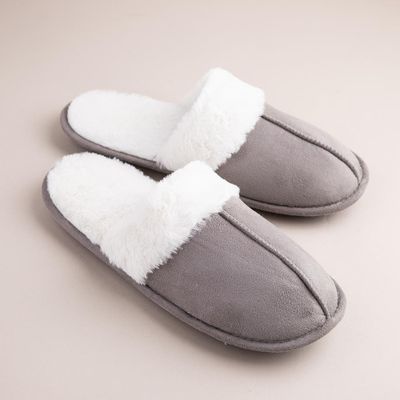 Every Sunday Ultra Soft 'Faux Suede' Mem Foam Slippers Women (Grey)