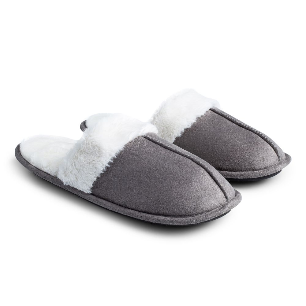 Every Sunday Ultra Soft 'Faux Suede' Mem Foam Slippers Women (Grey)