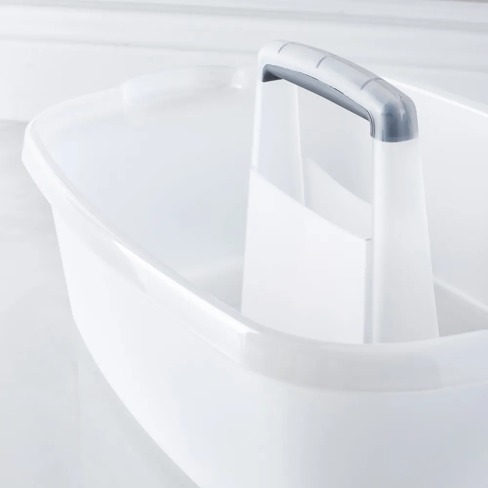 Casabella Wayclean Cleaning Bucket Storage Caddy (White/Grey)