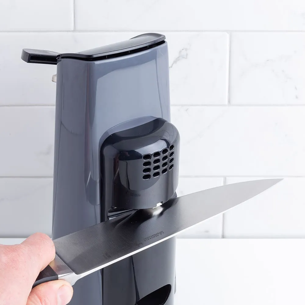 Brentwood Can Opener with Knife Sharpener (Black/Grey)