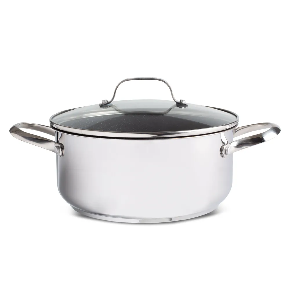 The Rock Gourmet Non-Stick Open Stock Stock Pot with Lid 4.7L