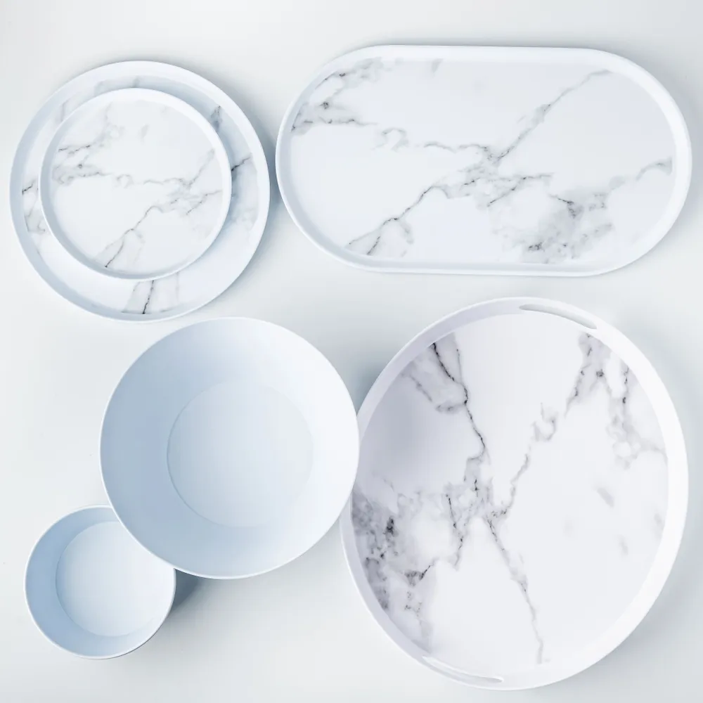 KSP Enzo Melamine Dinner Plate (Marble White)