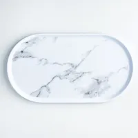 KSP Enzo Melamine Oval Platter (Marble White)