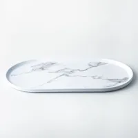 KSP Enzo Melamine Oval Platter (Marble White)