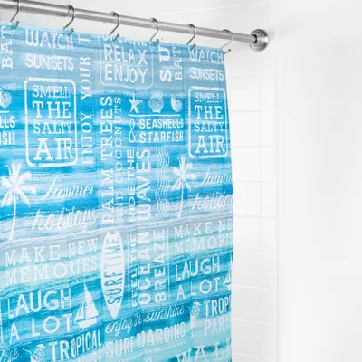 Splash Polyester 'Ocean Rules' Shower Curtain (Aqua)