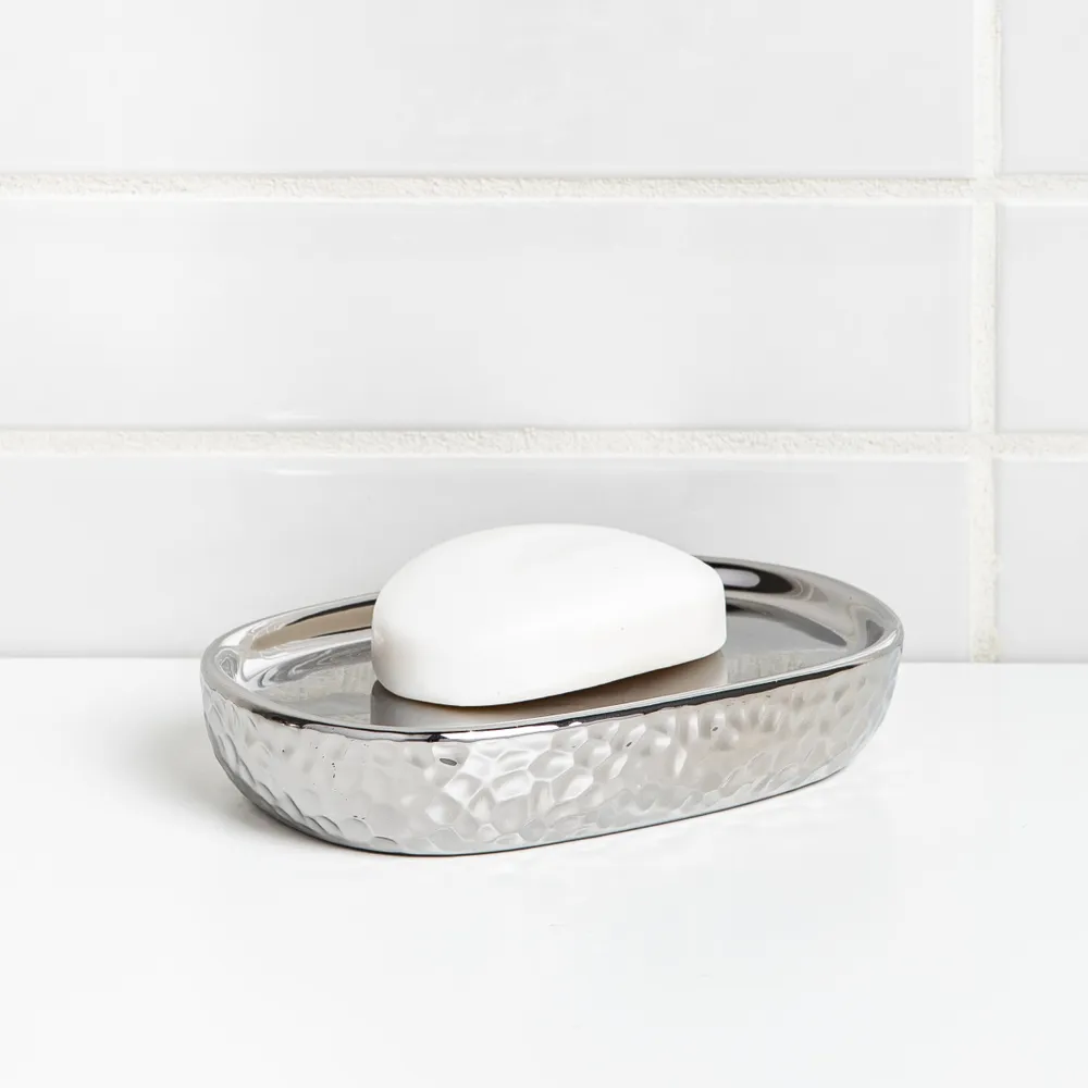 Moda At Home Asta Ceramic Soap Dish (Chrome)