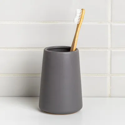 Moda At Home Anitra Ceramic Tooth Brush Holder (Dark Grey)